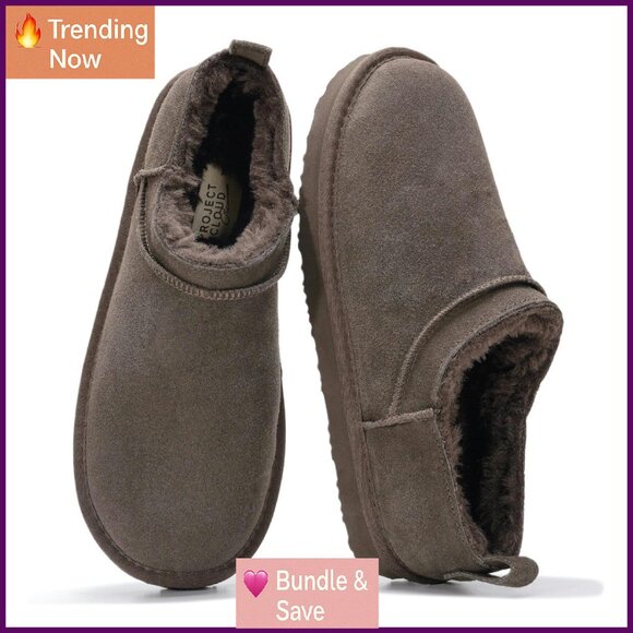 Genuine Leather Micro Boots with Memory Foam Insole Slip On Water Resistant